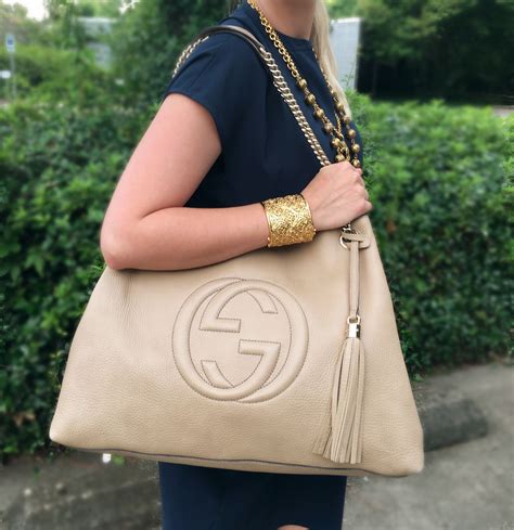 gucci soho champagne gold leather tote|Gucci large soho tote.